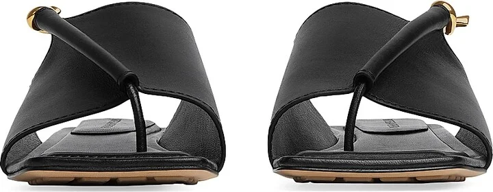 Women's Solstice Knot Leather Flat Sandals - Black - Size 6 - Image 2