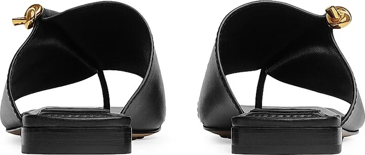Women's Solstice Knot Leather Flat Sandals - Black - Size 6 - Image 3