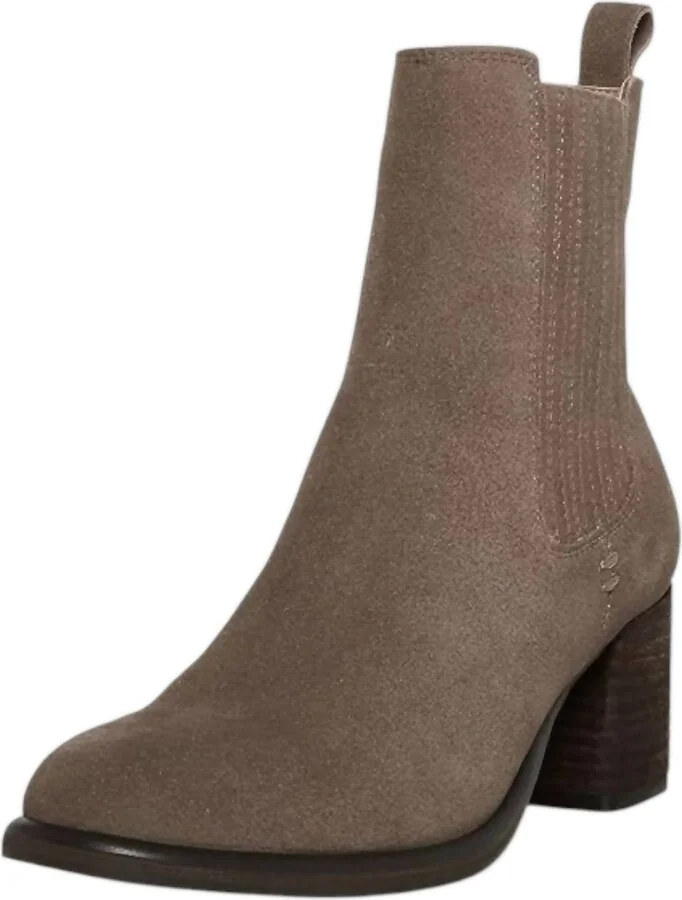 Women's Sonali Ankle Boot In Dark Taupe Suede