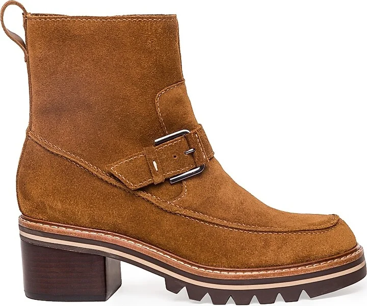 Women's Sonja Suede Buckle Bootie - Tobacco - Size 9