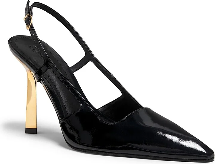 Women's Sophia 100MM Patent Leather Slingback Pumps - Black - Size 6.5 - Image 2