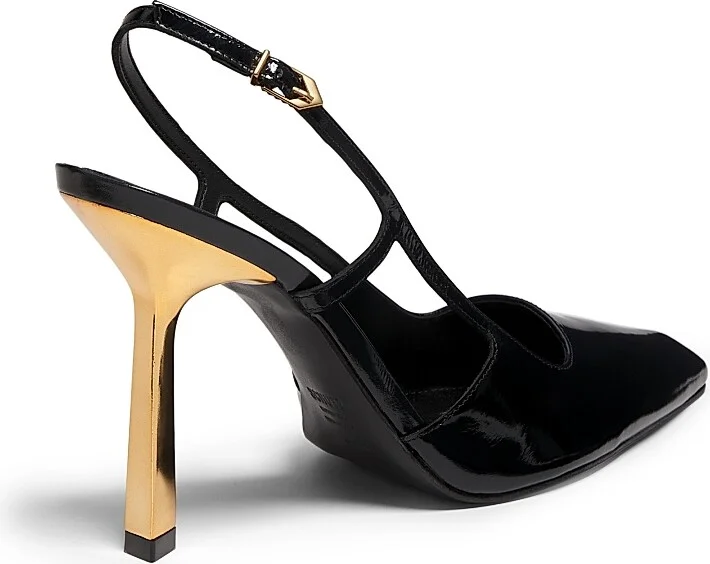 Women's Sophia 100MM Patent Leather Slingback Pumps - Black - Size 6.5 - Image 3
