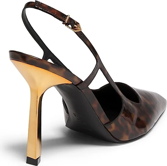 Women's Sophia 100MM Printed Patent Leather Pumps - Leopard - Size 6.5 - Image 3