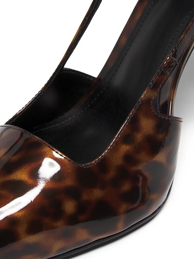 Women's Sophia 100MM Printed Patent Leather Pumps - Leopard - Size 6.5 - Image 5