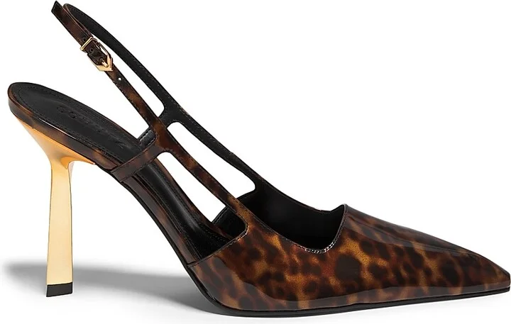 Women's Sophia 100MM Printed Patent Leather Pumps - Leopard - Size 6.5