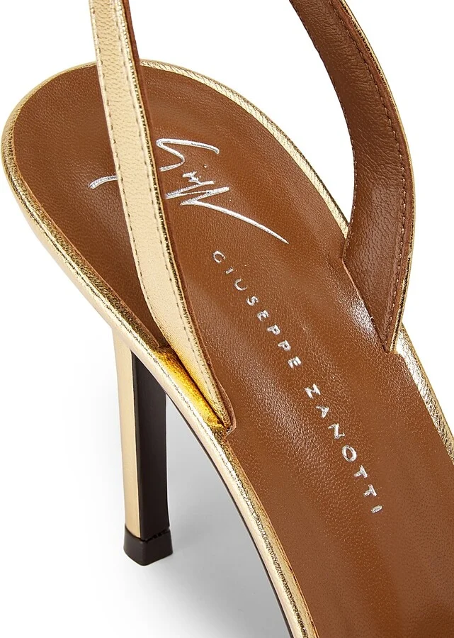Women's Sophie 90MM Metallic Leather Slingback Sandals - Gold - Size 5 - Image 5