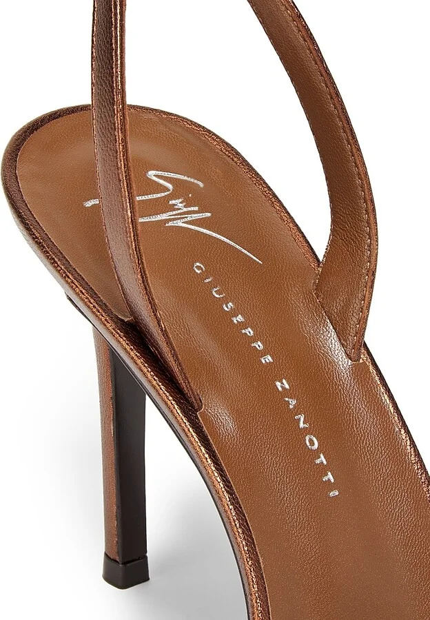 Women's Sophie 90MM Metallic Leather Slingback Sandals - Gold - Size 5 - Image 10
