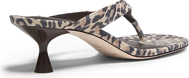 Women's Sophie Leopard 50MM Suede Heeled Sandals - Leopard - Size 6.5 - Image 3