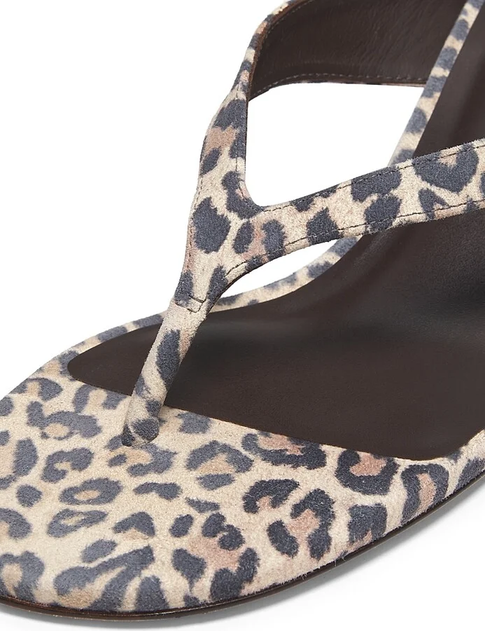 Women's Sophie Leopard 50MM Suede Heeled Sandals - Leopard - Size 6.5 - Image 5