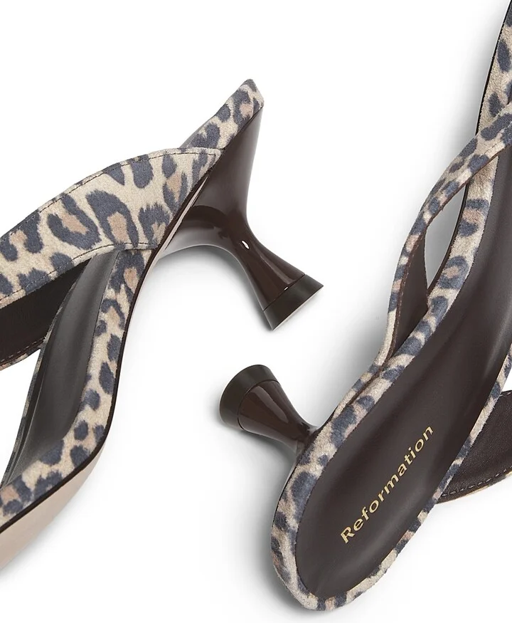 Women's Sophie Leopard 50MM Suede Heeled Sandals - Leopard - Size 6.5 - Image 6