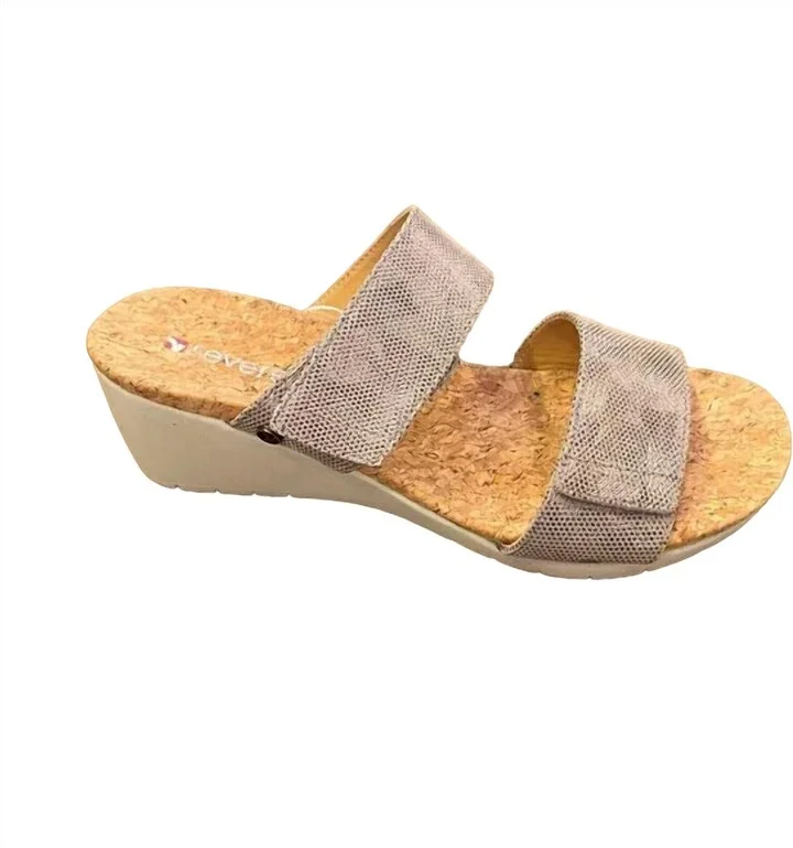 Women's Sorrento Wedge Sandal In Champagne Angle