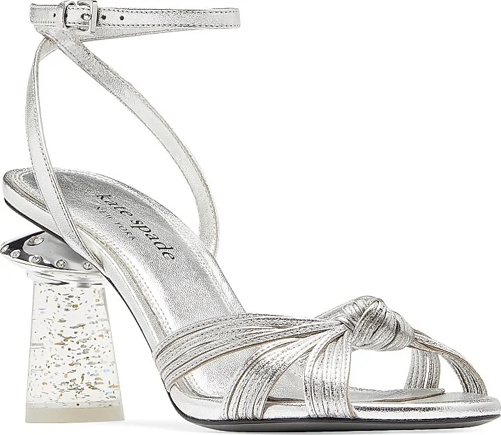 Women's Spaced Out Spaceship 80MM Leather Sandals - Silver - Size 5 - Image 2