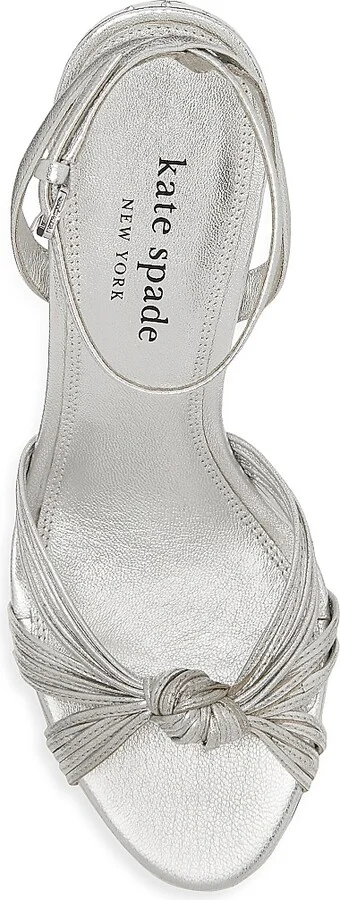 Women's Spaced Out Spaceship 80MM Leather Sandals - Silver - Size 5 - Image 4