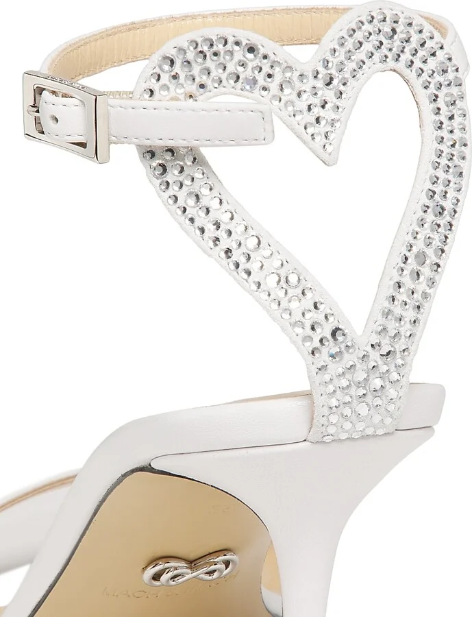 Women's Special Heart Leather Sandals - White - Size 6 - Image 5