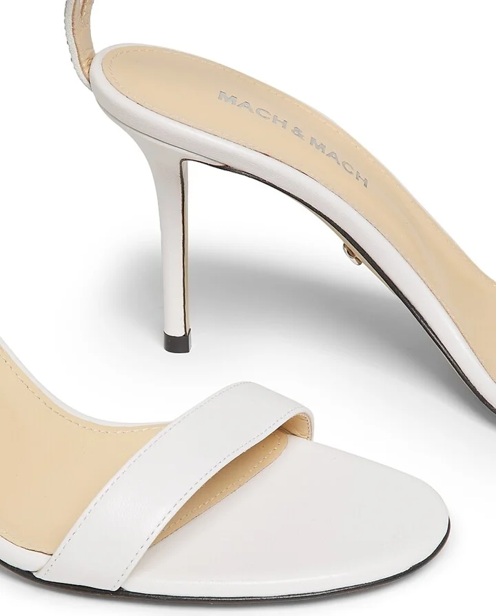 Women's Special Heart Leather Sandals - White - Size 6 - Image 6