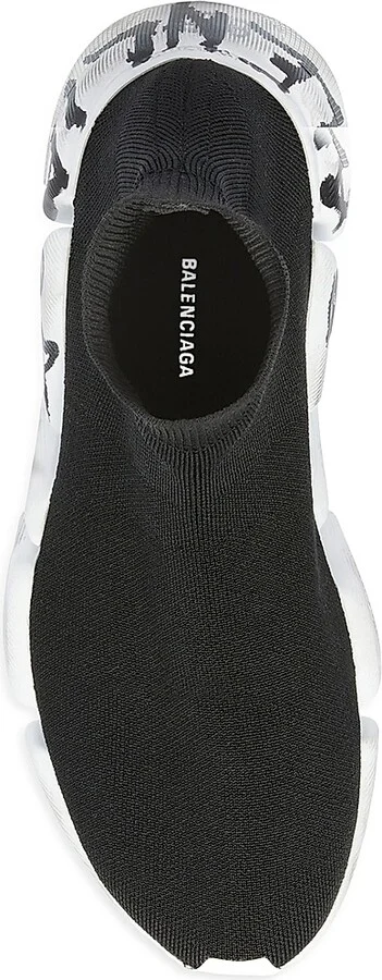 Women's Speed 2.0 Graffiti Recycled Knit Sneakers - Black White Grey - Size 8 - Image 7