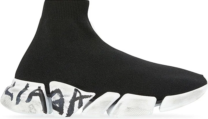 Women's Speed 2.0 Graffiti Recycled Knit Sneakers - Black White Grey - Size 8