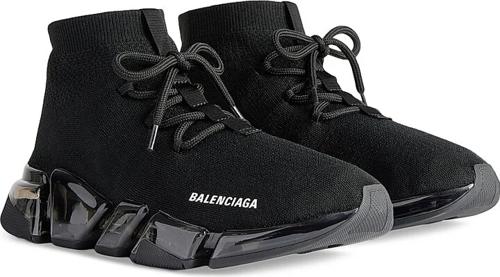 Women's Speed 2.0 Lace Up Full Clear Sole Recycled Knit Sneakers - Black - Size 6 - Image 2