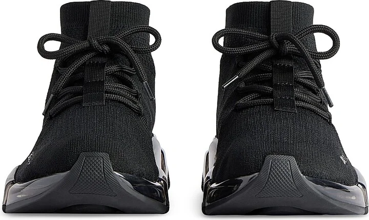 Women's Speed 2.0 Lace Up Full Clear Sole Recycled Knit Sneakers - Black - Size 6 - Image 4