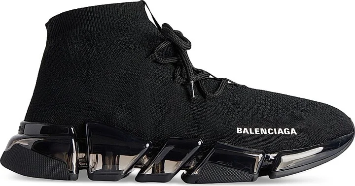 Women's Speed 2.0 Lace Up Full Clear Sole Recycled Knit Sneakers - Black - Size 6