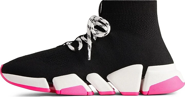 Women's Speed 2.0 Lace-Up Recycled Knit Sneakers - Black - Size 7 - Image 5