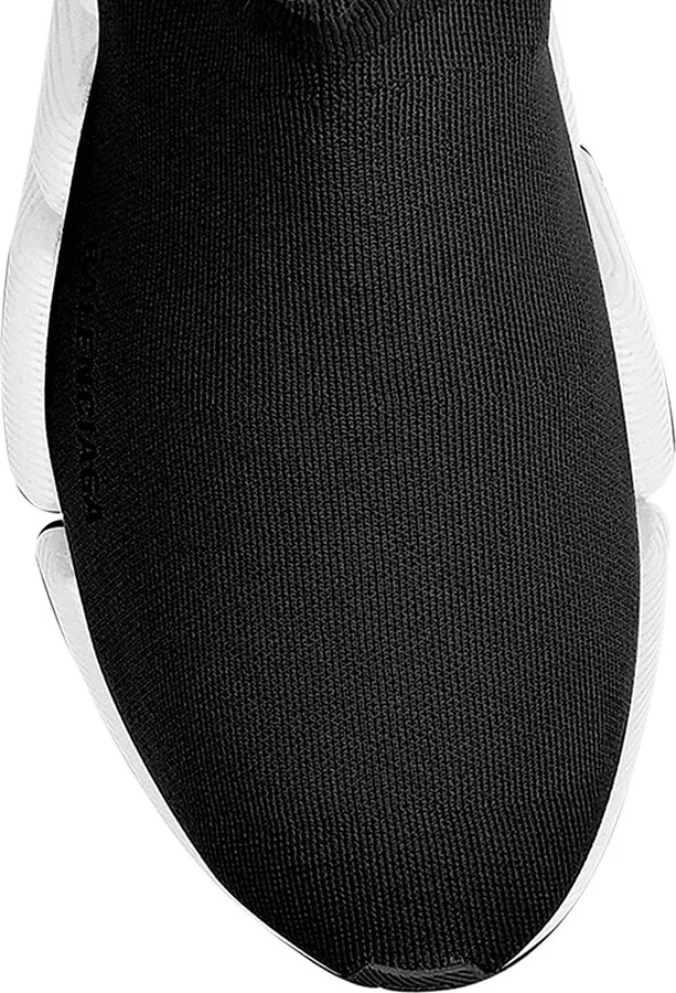 Women's Speed 2.0 Recycled Knit Sneakers With Bicolor Sole - Black White - Size 5 - Image 4