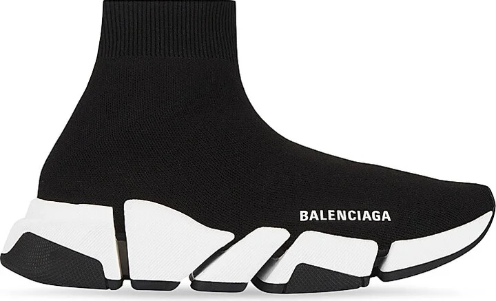 Women's Speed 2.0 Recycled Knit Sneakers With Bicolor Sole - Black White - Size 5