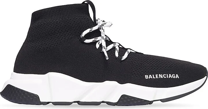 Women's Speed Lace-up Sneakers - Black White - Size 7