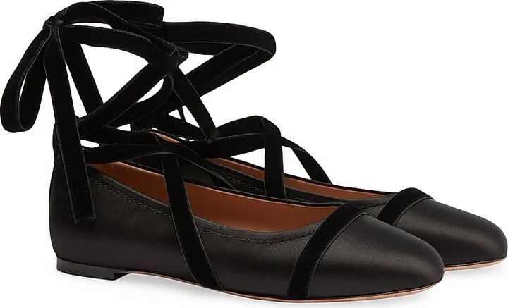 Women's Spencer Satin Flat Pumps - Black - Size 11 - Image 2