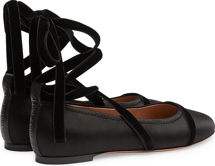Women's Spencer Satin Flat Pumps - Black - Size 11 - Image 3