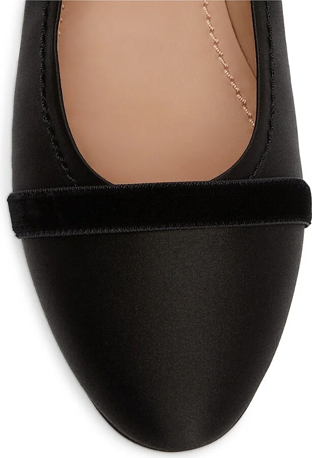 Women's Spencer Satin Flat Pumps - Black - Size 11 - Image 4
