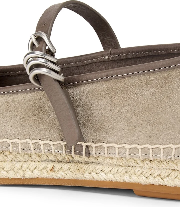 Women's Spire Leather Mary Jane Espadrilles - Warm Stone Suede - Size 5 - Image 5