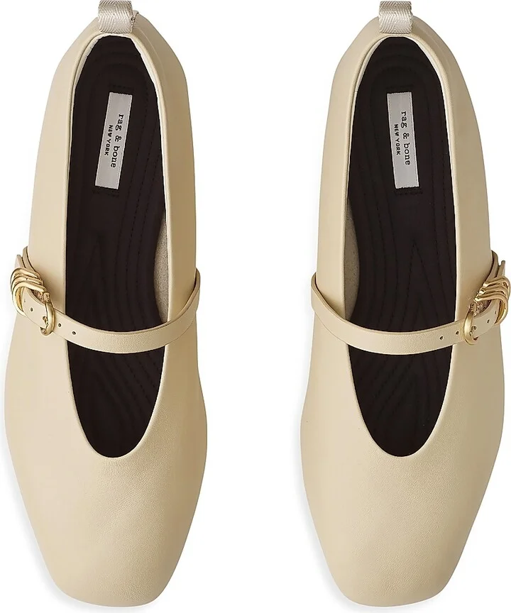 Women's Spire Leather Mary Janes - Cream - Size 9 - Image 3