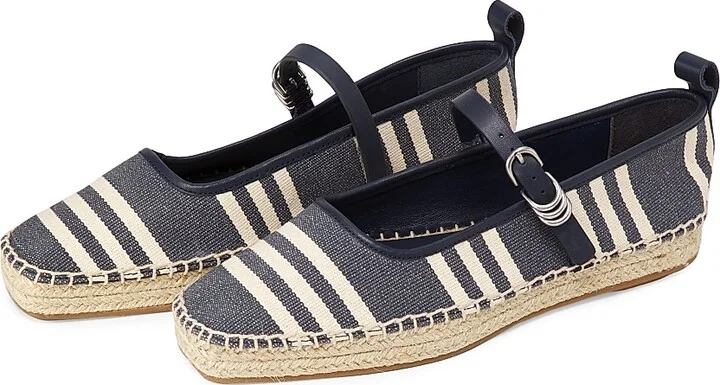 Women's Spire Striped Mary Jane Espadrilles - Natural Navy - Size 8 - Image 2