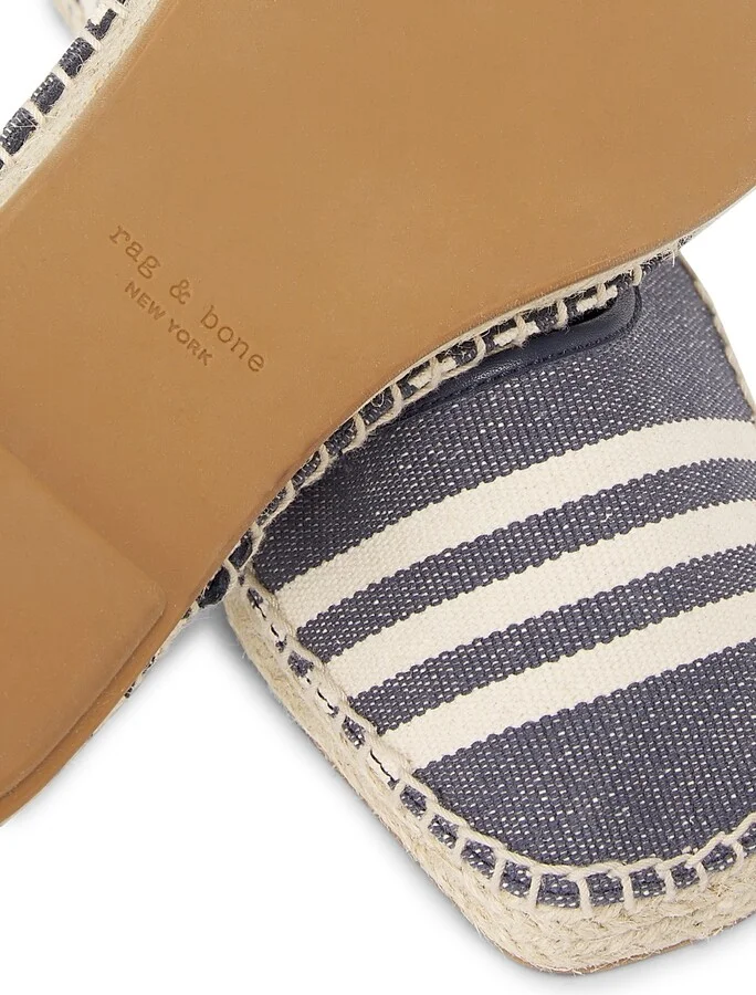 Women's Spire Striped Mary Jane Espadrilles - Natural Navy - Size 8 - Image 6