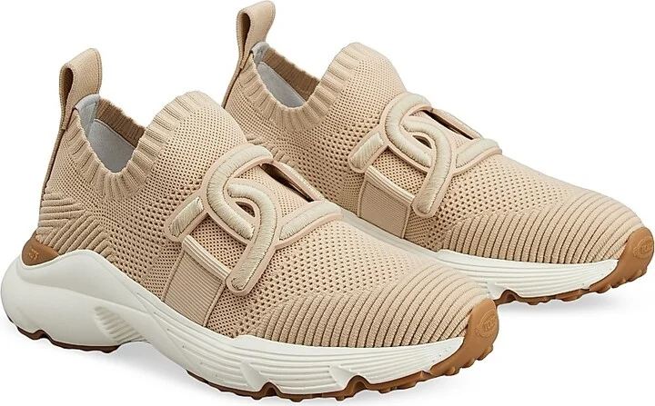 Women's Sport. Run Logo-Accented Knit Slip-On Sneakers - Light Camel - Size 7 - Image 2