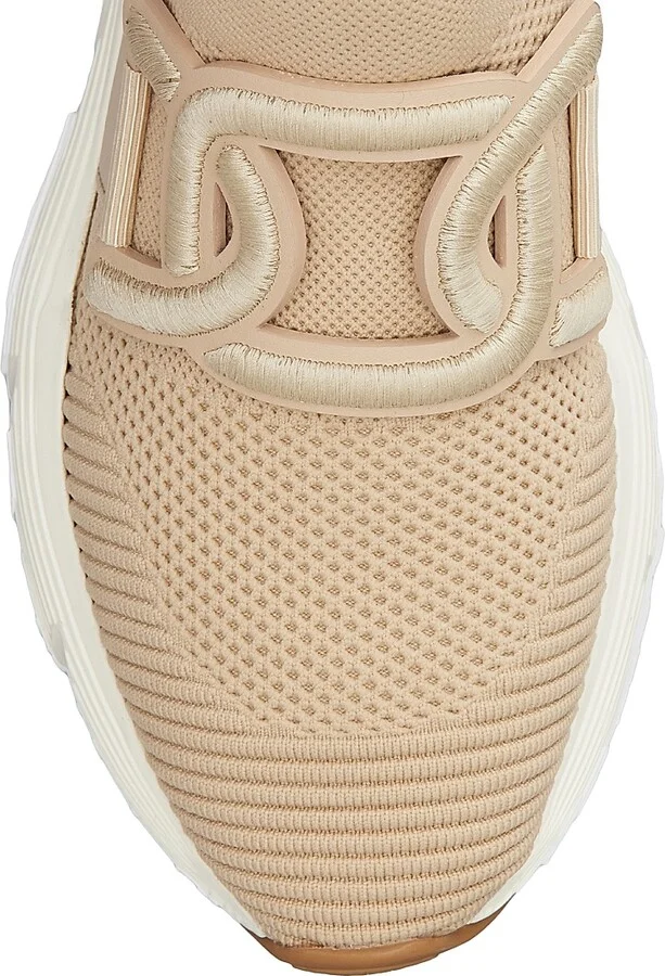 Women's Sport. Run Logo-Accented Knit Slip-On Sneakers - Light Camel - Size 7 - Image 4