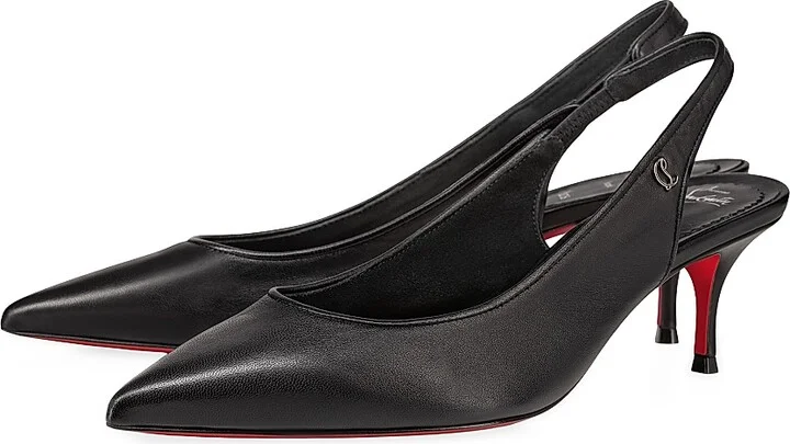 Women's Sporty Kate 55MM Leather Slingback Pumps - Black - Size 5 - Image 2