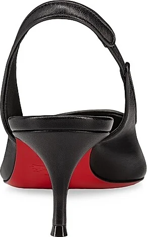 Women's Sporty Kate 55MM Leather Slingback Pumps - Black - Size 5 - Image 3