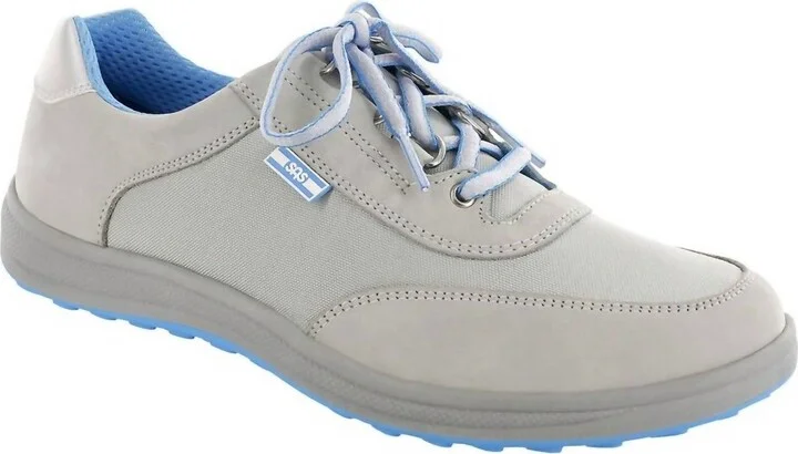 Women's Sporty Lace Up Sneaker - Medium In Silver