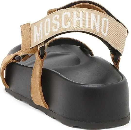 Women's Sporty Logo-Detailed Suede Platform Sandals - Black - Size 6 - Image 7