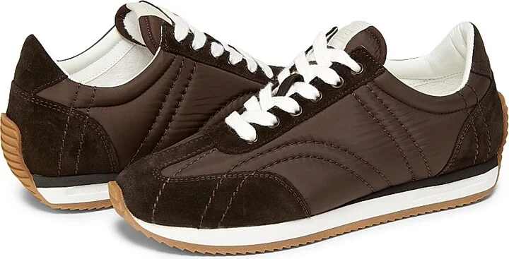 Women's Sporty Monogram-Quilted Low-Top Sneakers - Espresso - Size 5 - Image 2