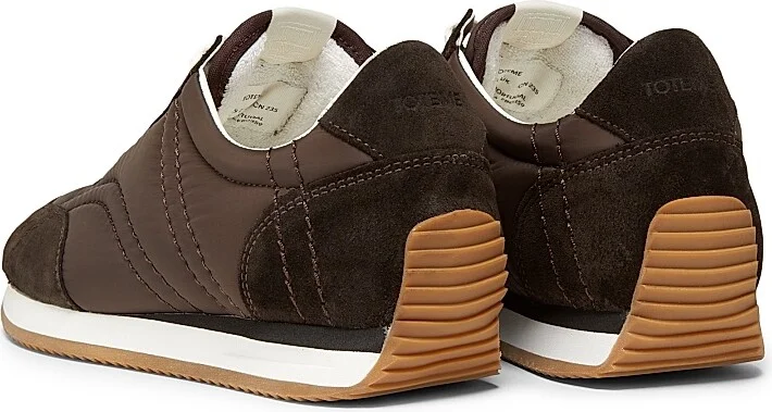 Women's Sporty Monogram-Quilted Low-Top Sneakers - Espresso - Size 5 - Image 3