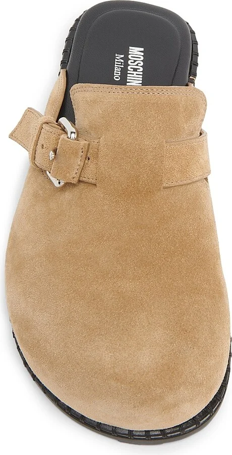Women's Sporty Suede Mules - Beige - Size 5 - Image 4