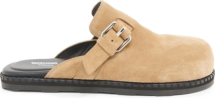 Women's Sporty Suede Mules - Beige - Size 5