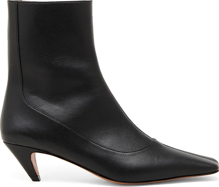 Women's Spur 50MM Kitten Heel Ankle Boots - Black - Size 5