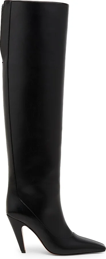 Women's Spur 95MM Square Toe Knee-High Boots - Black - Size 6