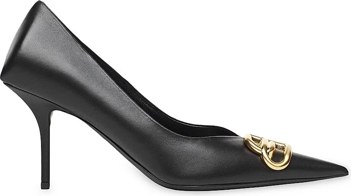 Women's Square Knife 80MM Pumps - Black - Size 5