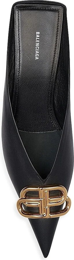 Women's Square Knife BB 40mm Mules - Black - Size 6 - Image 4