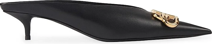 Women's Square Knife BB 40mm Mules - Black - Size 6